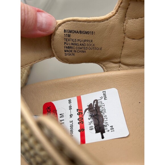 Steve Madden Bigmona Women's Natural Raffia Sandals Casual Platform Size 11 - Picture 7 of 7